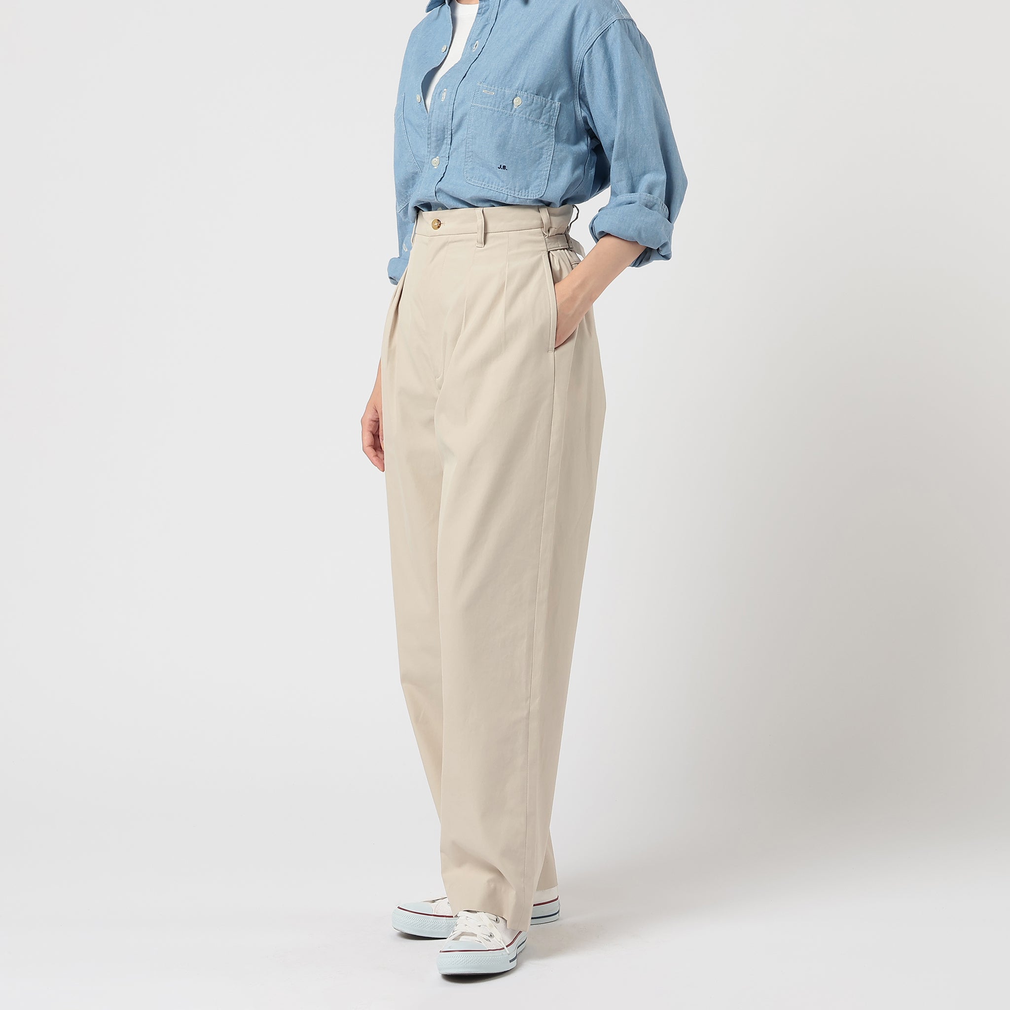 ハイウエスト ワイドレッグ パラッツォパンツ J14 コーデュロイ
